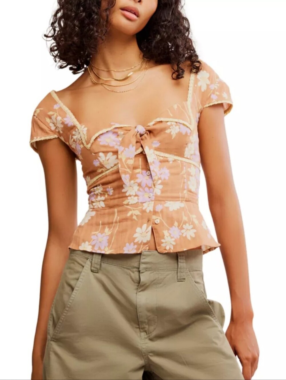 Free People Call Me Baby Blouse Meekat Combo  Size Medium